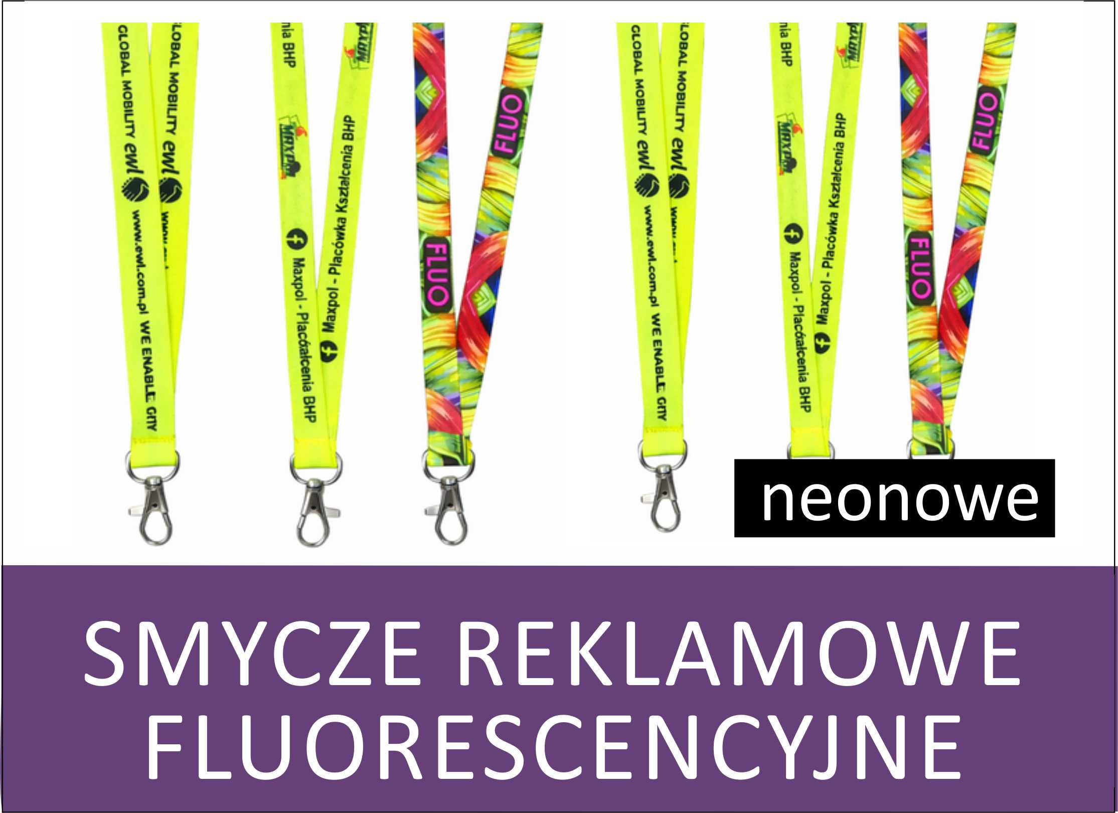 Smycze fluorescencyjne z logo